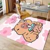 Cute, Capybara, Hearts Office Carpet Soft Polyester Entrance Carpet Washable Non slip Machine Washab
