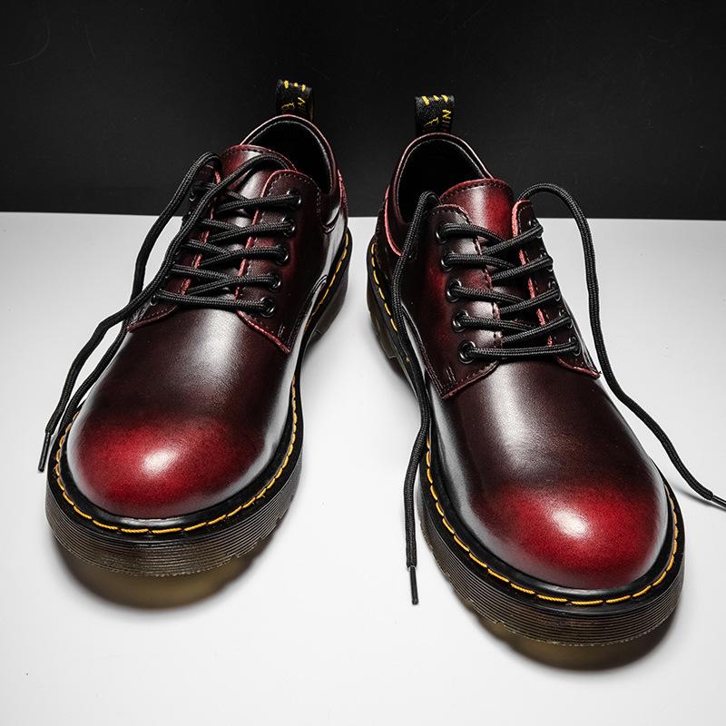 Spring And Summer Tooling Men'S Shoes Low-Top Big-Headed Martin Boots Genuine Leather Casual Men'S Retro Shoes