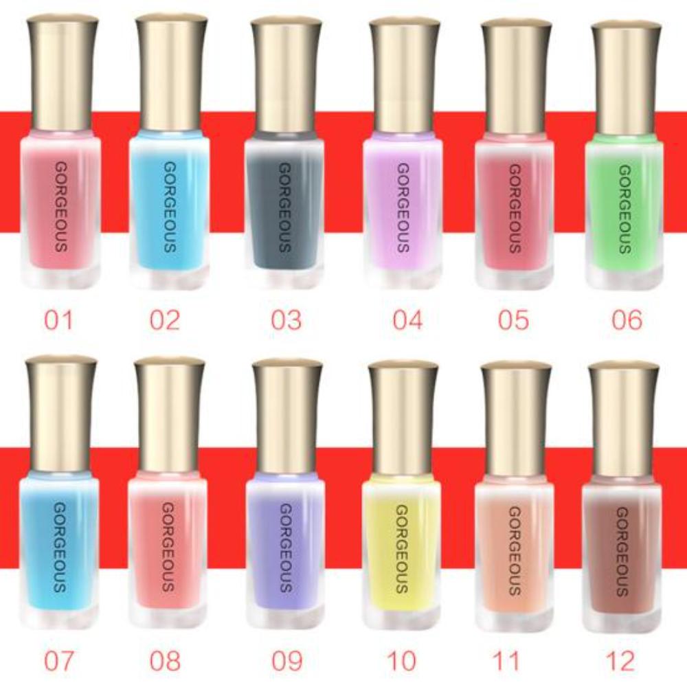 12 Colors 10ml Translucent Jelly Nail Polish Ice Transparent Candy Color Mild Net Red Nude Color Quick Drying Long-lasting