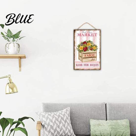 Solid Wood Wall Plaque Summer Wooden Hanging Sign, Welcome Sign Front Door Decor with Refresh Home Rope, Colorful Hanger for Seasonal Farmhouse Beach