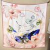 Guochao Chinese Landscape Painting Lotus Flower Versatile 100 Mulberry Silk Square Scarf Thin Shawl Women'S Silk Scarf Silk Scarf