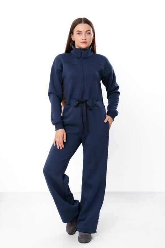 Jumpsuit – Women's Warm Zip-Up with Stand Collar & Waist Tie, Winter 8443-025 HC
