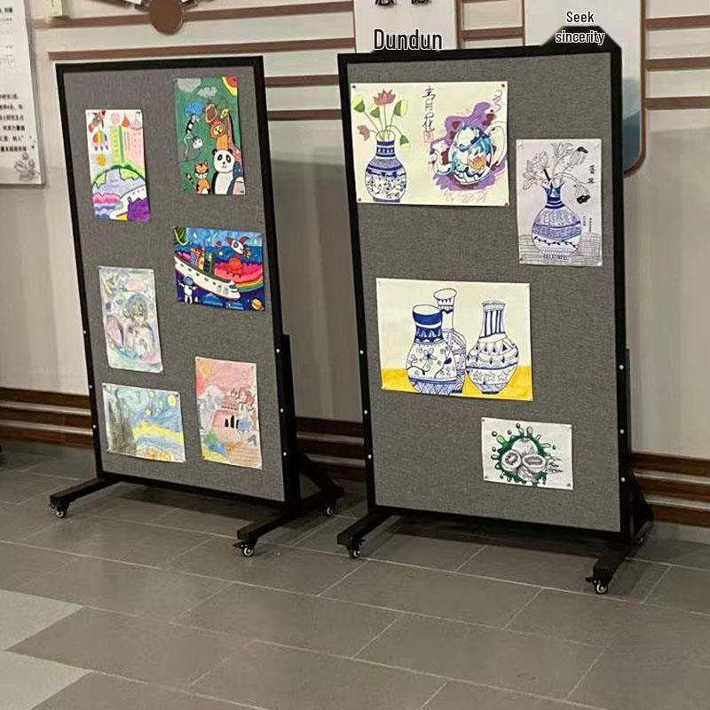 Mobiel Vilten Mededelingen- en Fotodisplaybord - Staand Aankondigingsbord voor School- en Kantoorgebruik