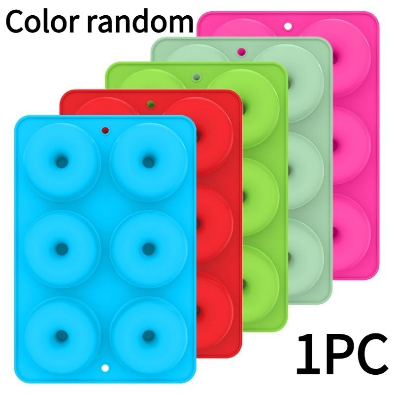 1PC food grade thickened donut silicone cake mold high temperature resistance easy demoulding silicone donut mold baking tool Color random