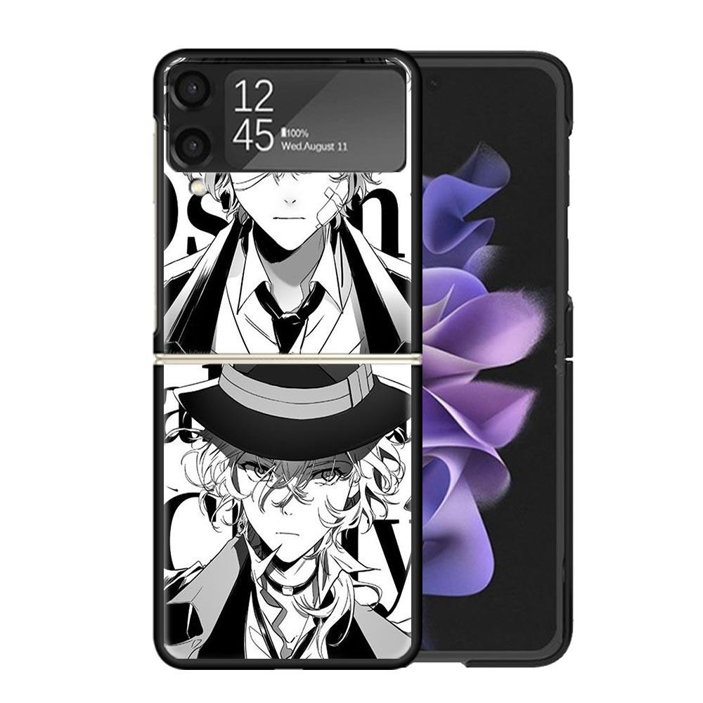 Bungo Stray Dogs Double Black Clear Phone Case For Samsung Z Flip 7 6 5 4 3 Galaxy ZFlip7 ZFlip6 ZFlip5 ZFlip4 ZFlip3 5G Print C