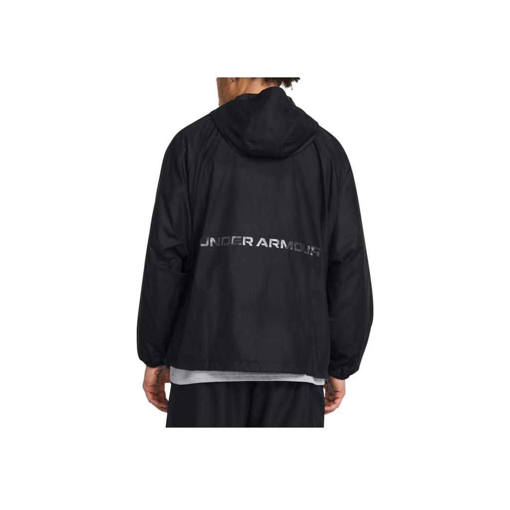 Under Armour Einfarbig Lässig Gewebte Kapuzenjacke Langarm Herrenjacken Schwarz 1382896-001
