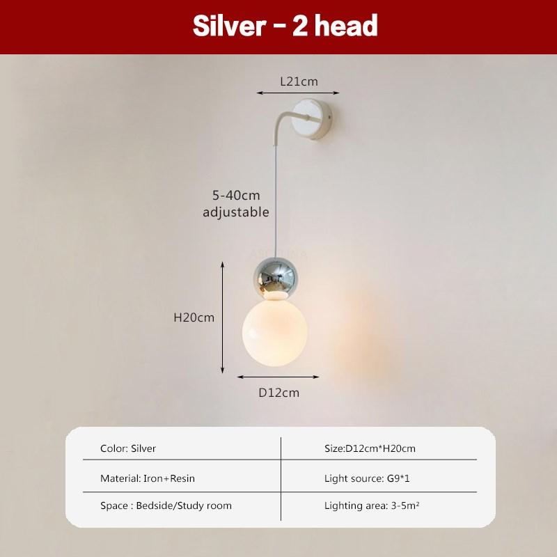 Nordic LED Wall Lamp Macaron Resin 2/3 Heads Lighting Fixtures Bedroom Living Room Study Room Indoor Decorative Luminaire Lustre