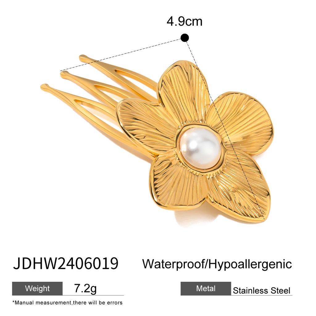 Youthway Unique Designed Flower Shell Starfish Hair Clips Hairpins Chic Imitation Pearl Women Luxury Temperament Hair Jewelry