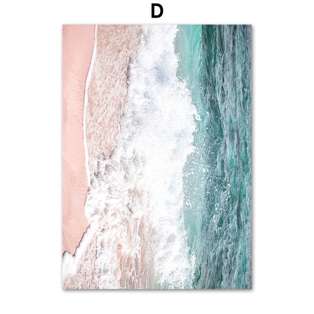 Rowboat Leaf Pink Sea Beach Shell Parasol Nordic Posters And Prints Wall Art Canvas Painting Wall Pictures For Living Room Decor