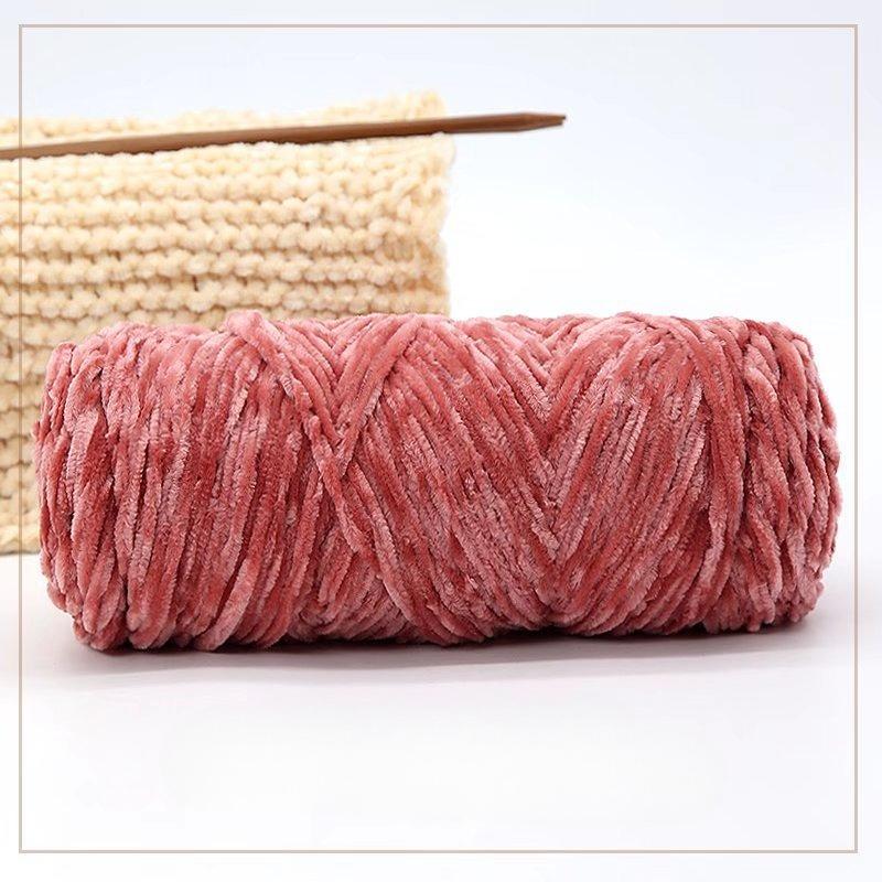 500g Chenille Soft Velvet Yarn Cotton Wool Yarn Crochet Yarn DIY Handmade Scarf Sweater Coat Blankets for Knitting Crafts