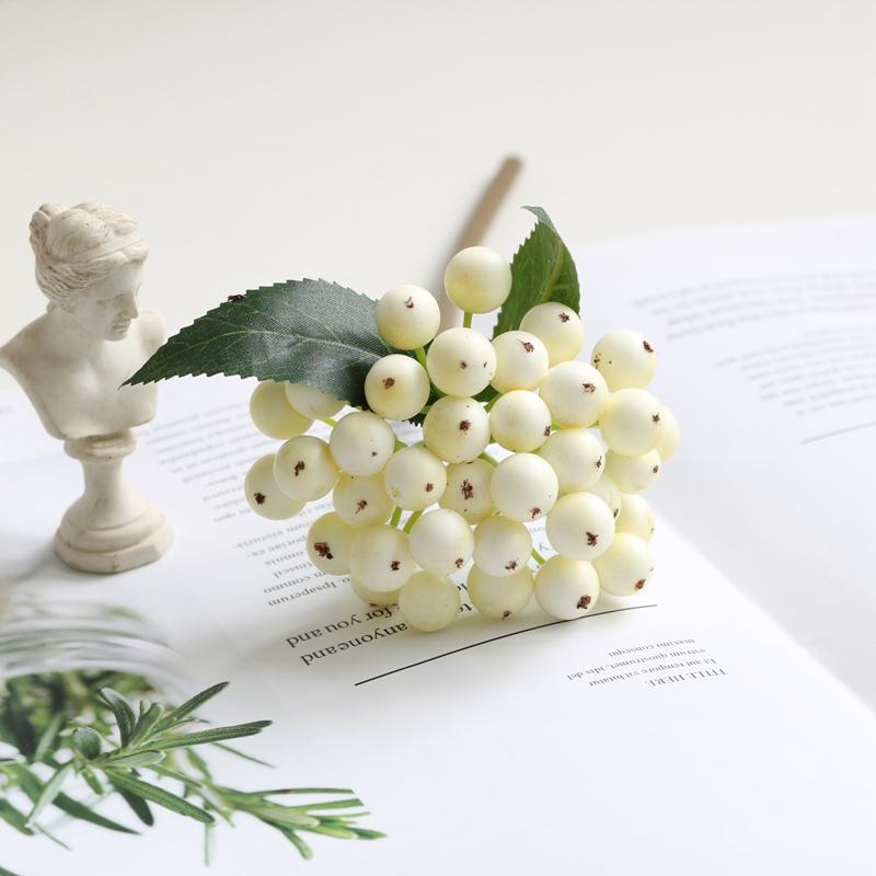 Berry Artificial Flowers Bouqute Plastic Fake Flowers For Home Decor Christmas Garden Wedding Decoration Faux Plant Accessories
