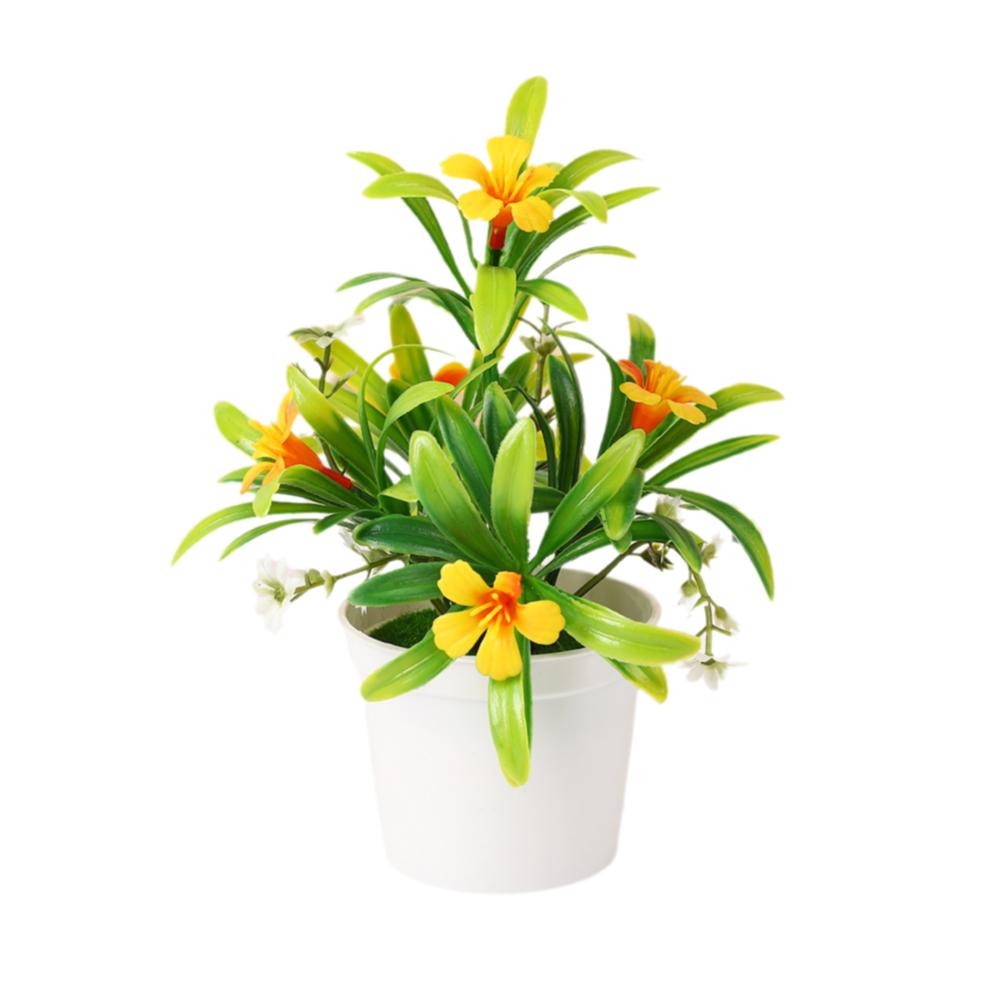 Plastic Morning Glory Artificial Potted Plants Multicolor Faux Bonsai  Home Decoration
