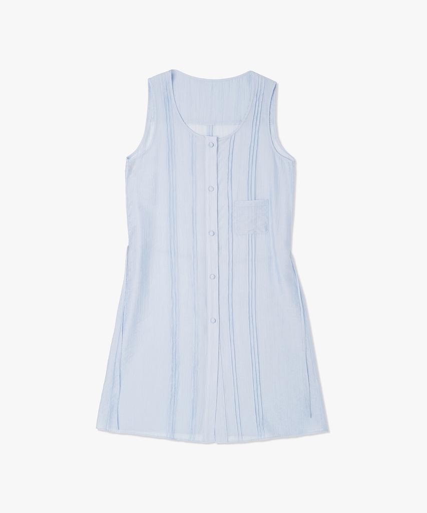Plack Woman Tuck Point Layered Dress Sky Blue