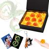 DBZ Dragon Crystal Ball,7PCS Dragon Transparent Ball with Keyring,Shenron & Character Card,Resin Ball with Gift Box for Business Christmas Holiday