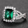 2026 New Luxury Fashion Green Zirconia Crystal Ring for Women's Engagement/Wedding/Anniversary Party Personalized Jewelry
