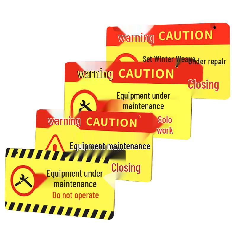 Bingyu BJ243 Equipment Maintenance Warning Sign 24x12cm Red/Yellow