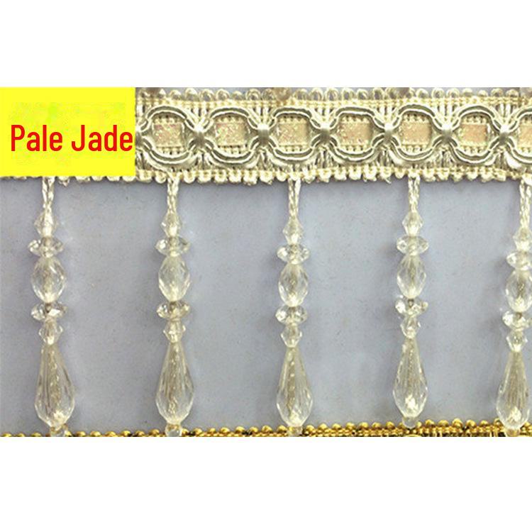 Europeisk tofsfrans med kristallpärlor för gardindekoration