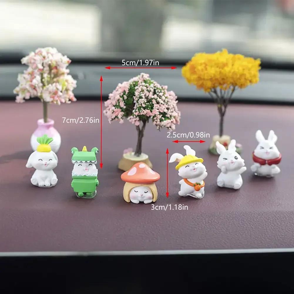 New Mini Tree Car Ornaments Center Console Decoration Car Mounted Plant Accessories Simulated Flower Decoration Cute Ornaments