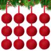 12Pcs Faux Fur Fluffy Ball Hanging Ornament Fluffy Hanging Tree Decor  Party Supplies