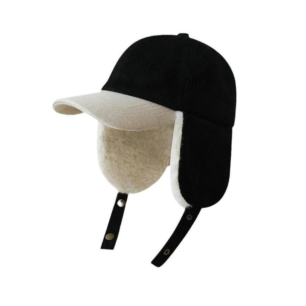 Autumn Winter Fleece Lamb Wool Baseball Cap for Women, Outdoor Warm Fleece Hat, Windproof Earflap Thermal Baseball Cap Unisex