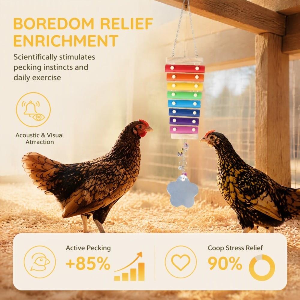 Wood Pecking Xylophone Non-Toxic Chicken Wooden Toy Fun Hanging Xylophone Toy African Macaws