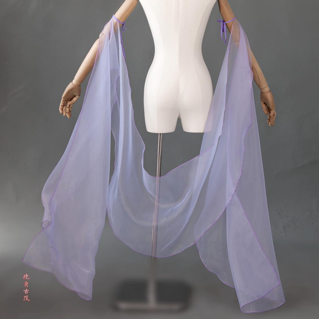 Detachable Sheer Chiffon Long Flowing Arm Streamers Tie On Wide Fairy Sleeves For Hanfu Dance Cosplay Photoshoot