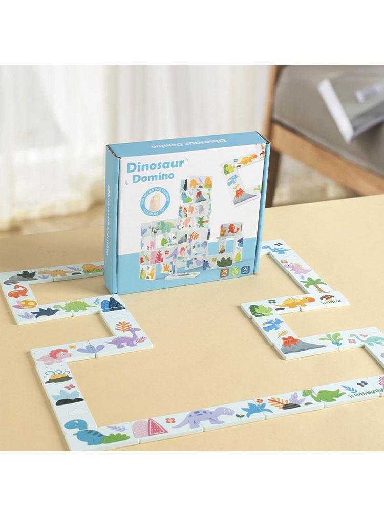 

Wooden Toy Dinosaur Domino Animal Shadow Pairing Relay Game Matched Images Montessori Educational Toys For Children Kids