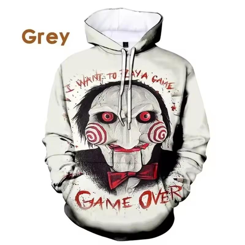 

Толстовки мужские с капюшоном с 3D-принтом Billy Is A Puppet - Saw Horror Movie Scary Character Jigsaw Killer Sweatshirt Casual Pullovers Hooded M