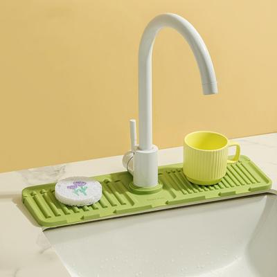 Waschbecken-Wasserhahn-Ablaufmatte, Küchen-Spritzschutz, Abtropfmatte, multifunktionales Waschbecken-Organisationstablett für Zuhause