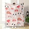 Cute Cartoon Dogs with Hearts, Bows, Letters, Balloons, and Playful Designs. for All Seasons Blanket Lunch Break Throw Gift
