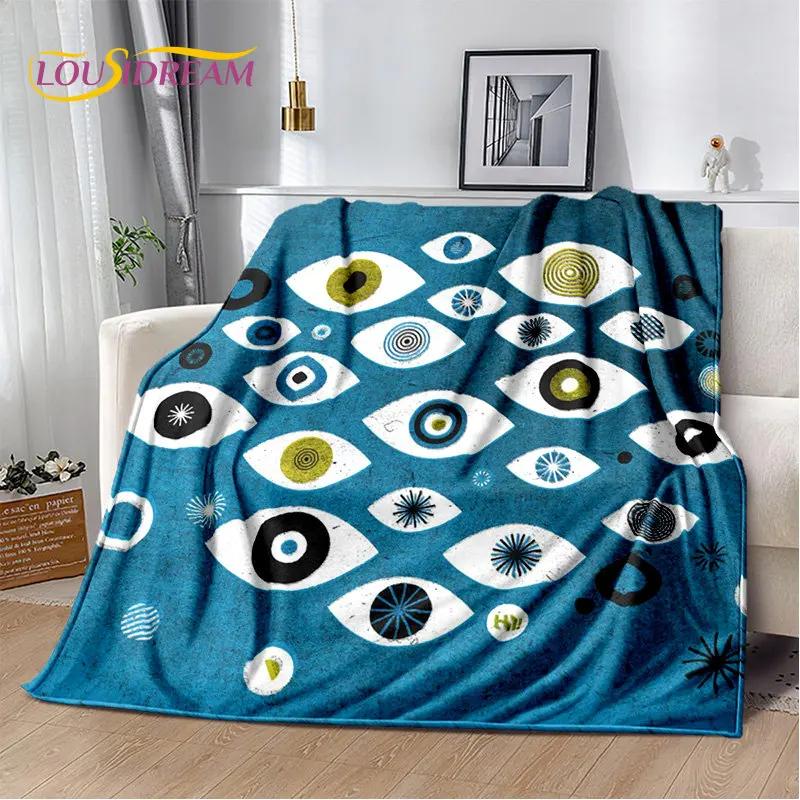 Cobertor de pelúcia macio Evil Eye Nazar Tree of Life, cobertor de flanela para sala de estar, quarto, cama, sofá, capa de piquenique para crianças