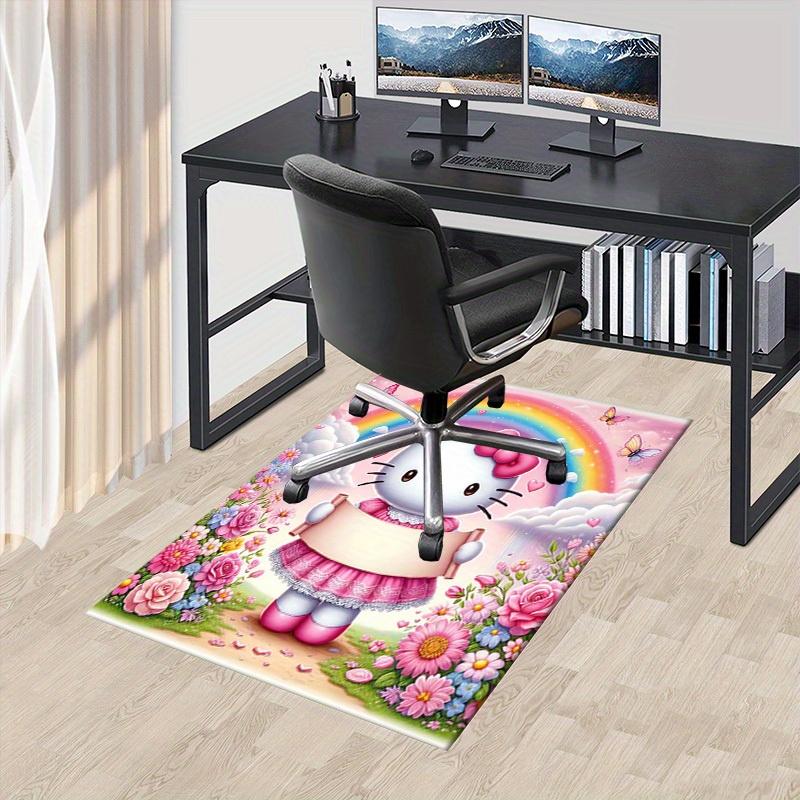 

1pc Hello Kitty Office Carpet Under Chair Mat Gift Universal Rug for Room Decor, Cute Cartoon Character Floor Covering, Perfect Birthday Pre 60cm by 90cm