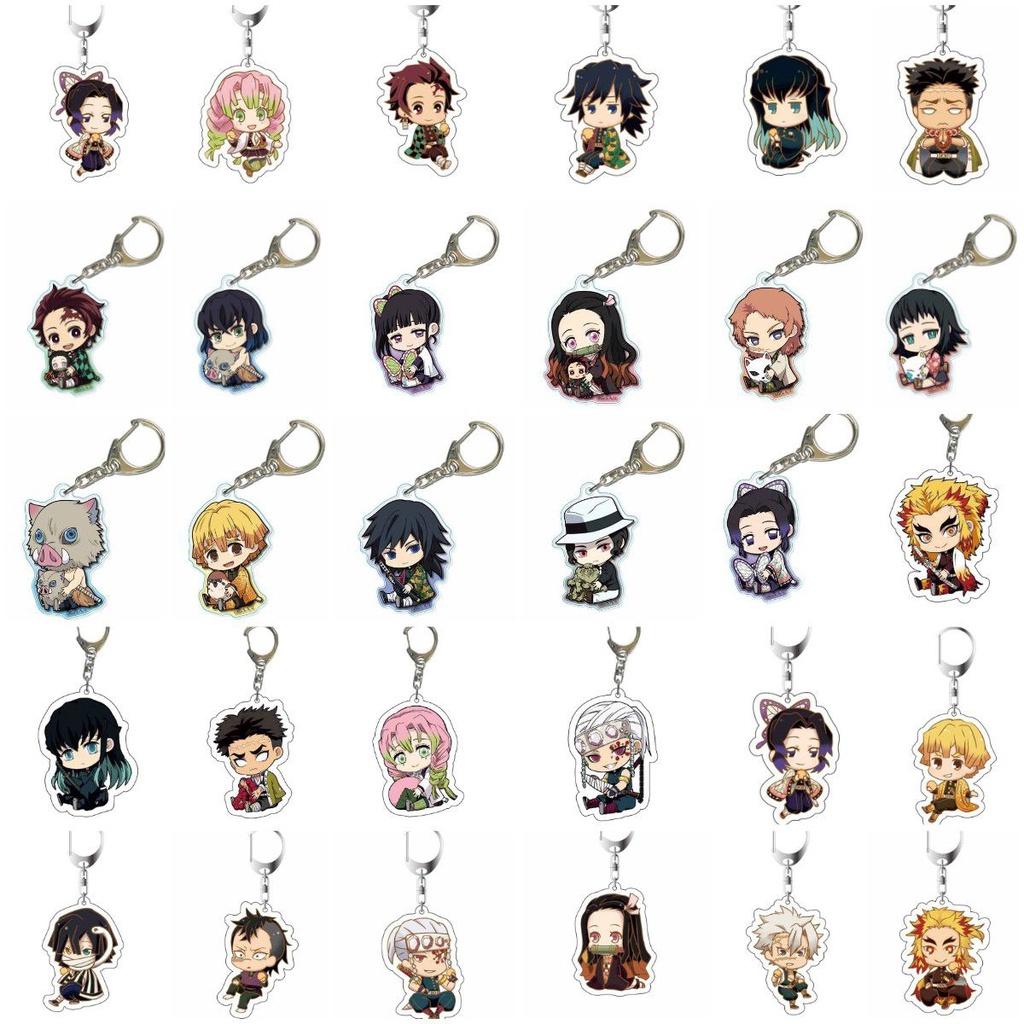 Demon Slayer Anime Cartoon Character Acrylic Keychain Bag Pendant Accessories