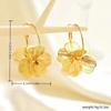 Vintage Golden Double-Layer Hollow Flower Hoop Earrings For Women Fashion Geometric Dangle Drop Earrings Daily Wear Jewelry