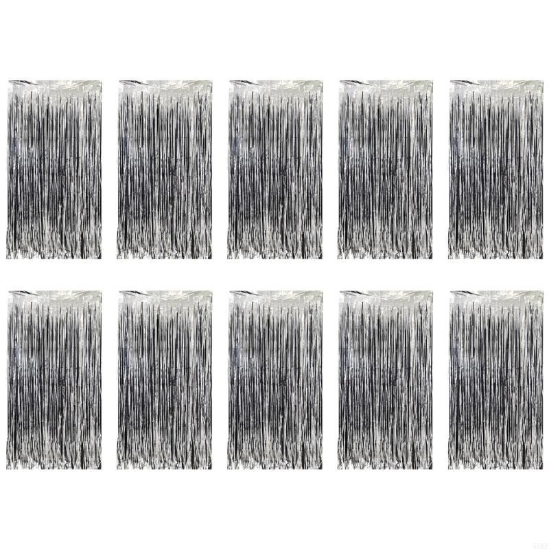 Shimmering Metal Party Streamers Tassels Background For Family Gatherings 55KF