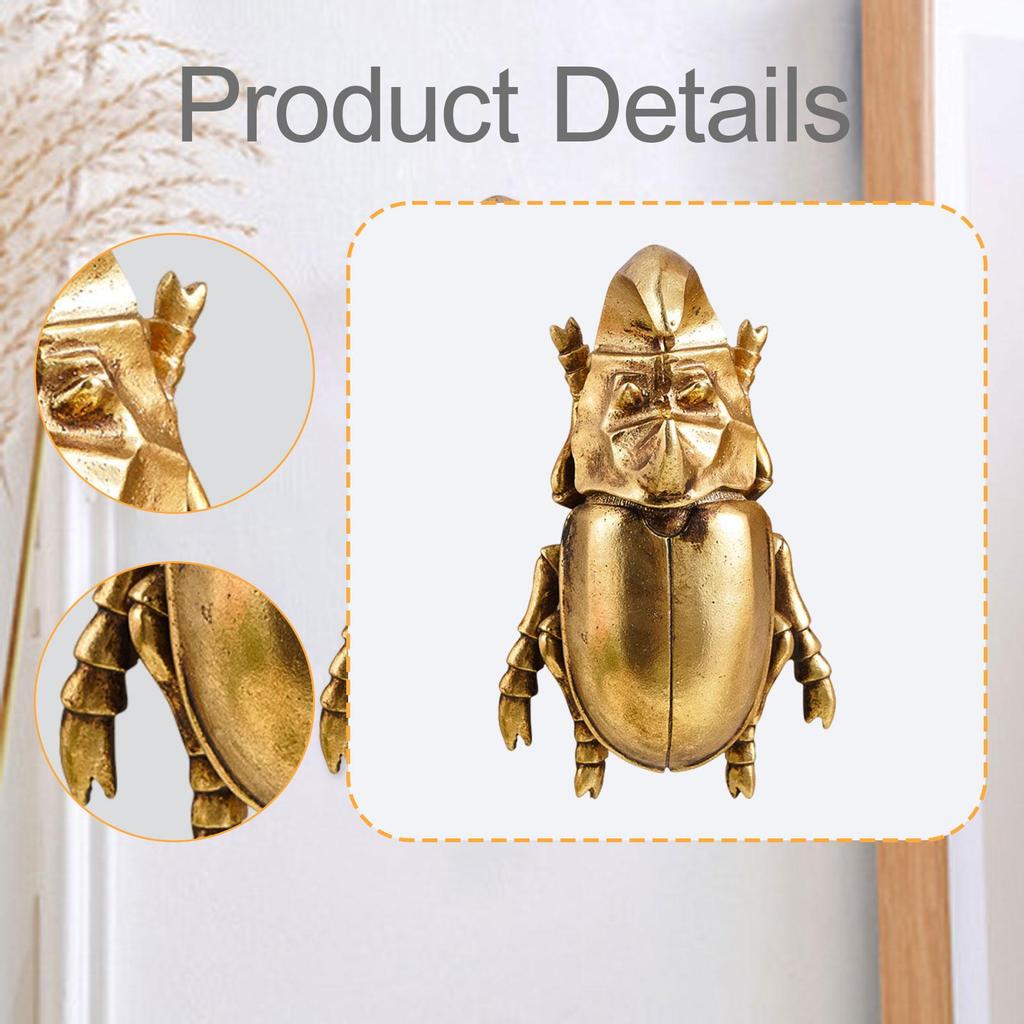 Beetles Wall Hanging Ornament Golden Artwork Walls Sculpture Decoration for Bedroom
