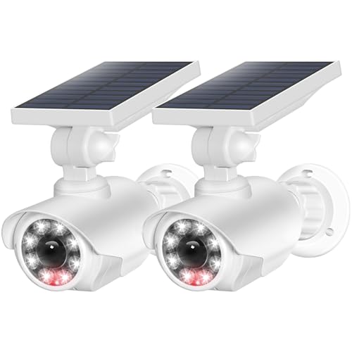 Solar Motion Sensor Light, Outdoor Light, 8 LEDs, 350° Adjustable Angle, Dummy Camera, Security Camera Style, Waterproof, Dustproof, Sensor, Security