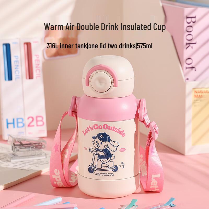 BEDDYBEAR Kids Dual-Use Insulated Straw Water Bottle 575ml