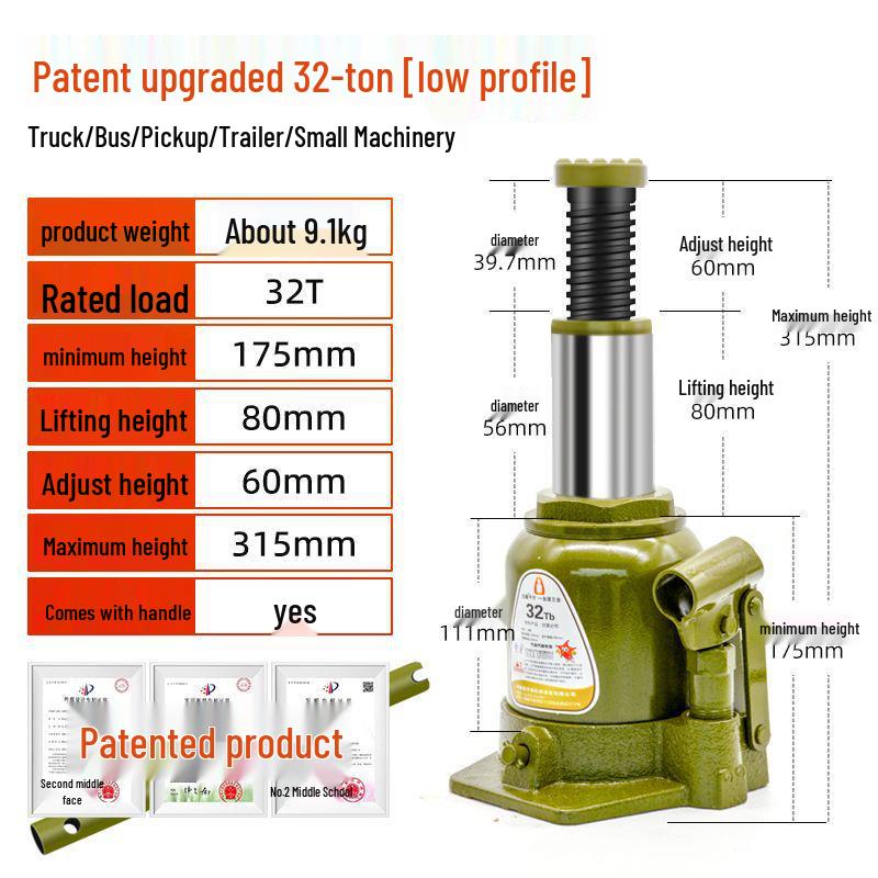 100T Heavy-Duty Vertical Hydraulic Hand-Operated Car Jack