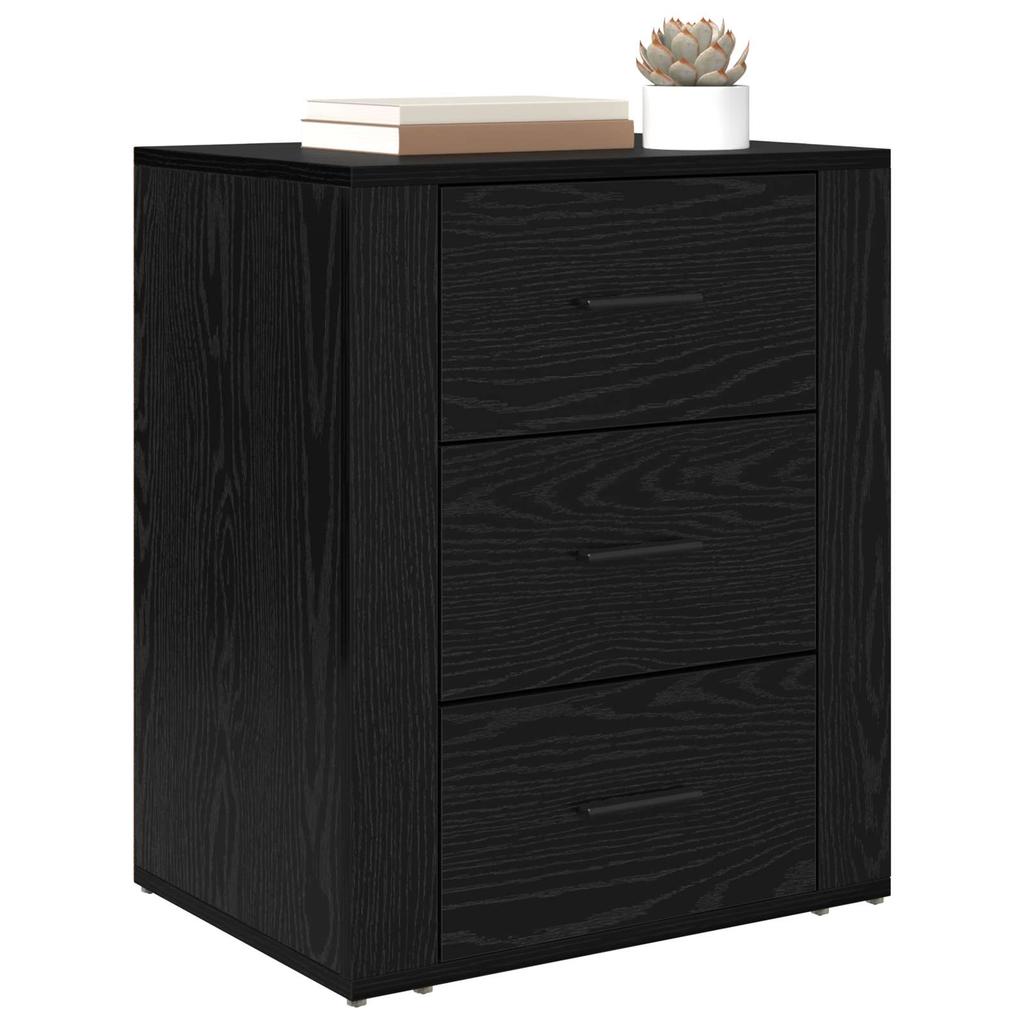 Nightstand Black Oak Effect 35 x 50 x 60 cm Particleboard