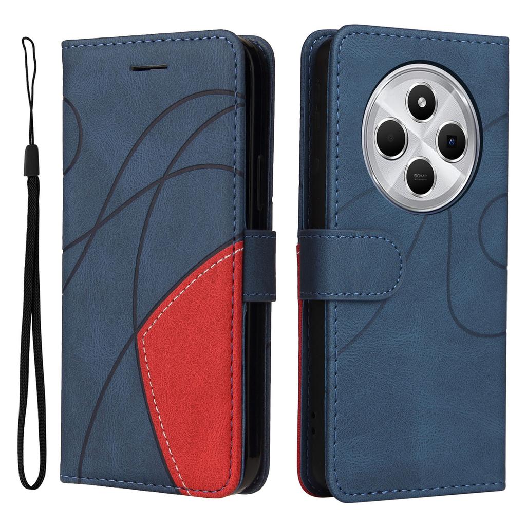 For Xiaomi Poco C75 4G/Redmi 14R 5G/14C 4G Leather Case Wallet Stand Color Splicing Phone Cover