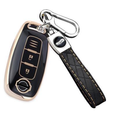 [YANMW] New X-Trail Key Cover Sakura Key Case Compatible Nissan Aria Smart Key Case, Gold Black