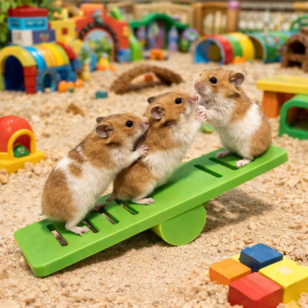 Plastic Small Animal Toys Colorful Rodents Seesaw Pet Exercise Toy Pet Cage Toy Cage Environment