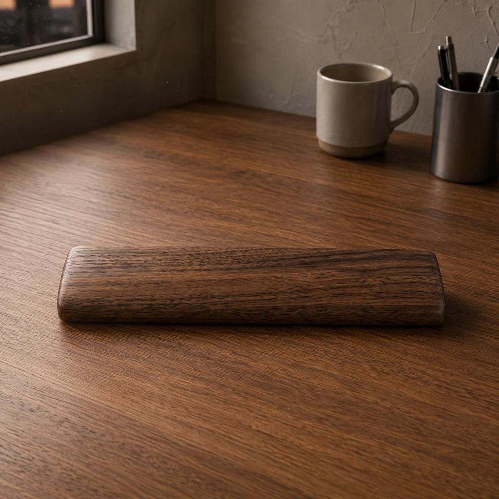 Keyboard Wrist Rest Rounded Edges Walnut Wrist Rest Desk Accessory Rectangular Workstation Gear Ergonomic