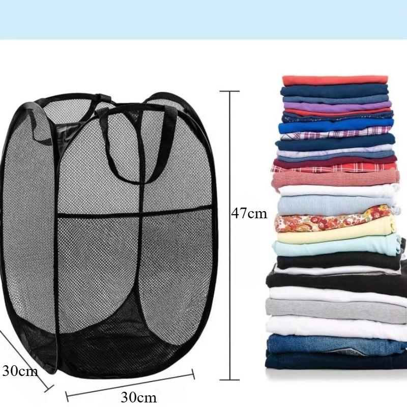 Dirty Clothes Basket Skeleton Ventilated Foldable Easy Storage Portable Large Capacity Clothes Basket Folding Laundry Basket