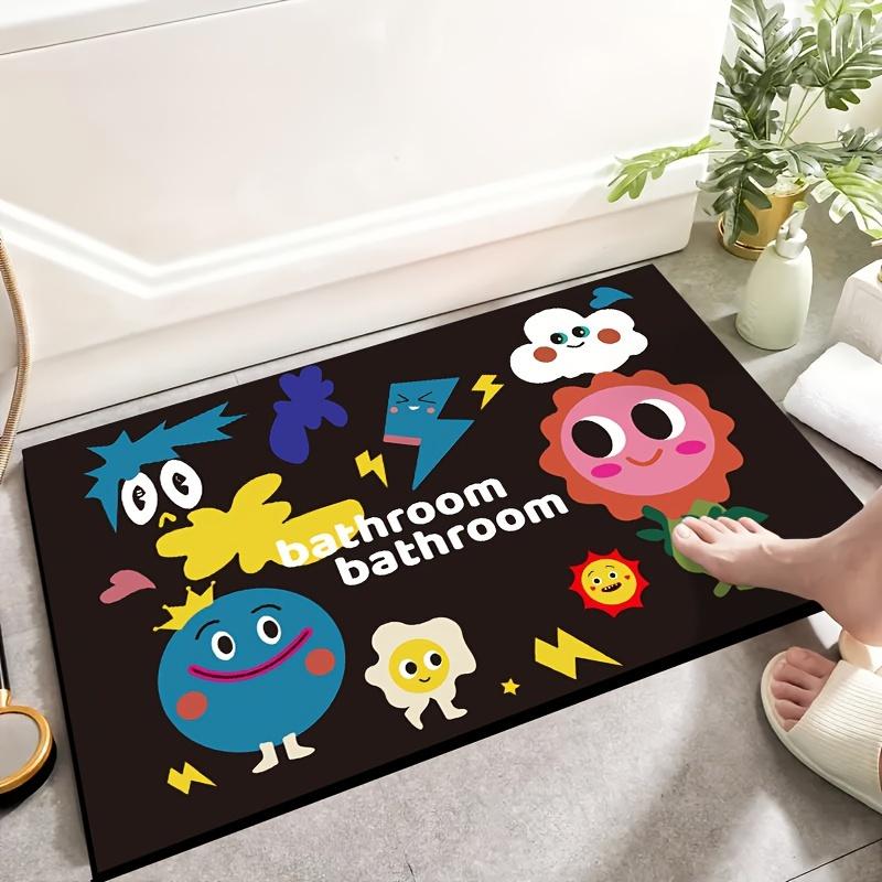Cool Cartoon Bathroom Super Absorbent Shower Mats Non Slip Kitchen Entrance Area Rugs Diatom Mud Carpet for Home Bedroom Decor