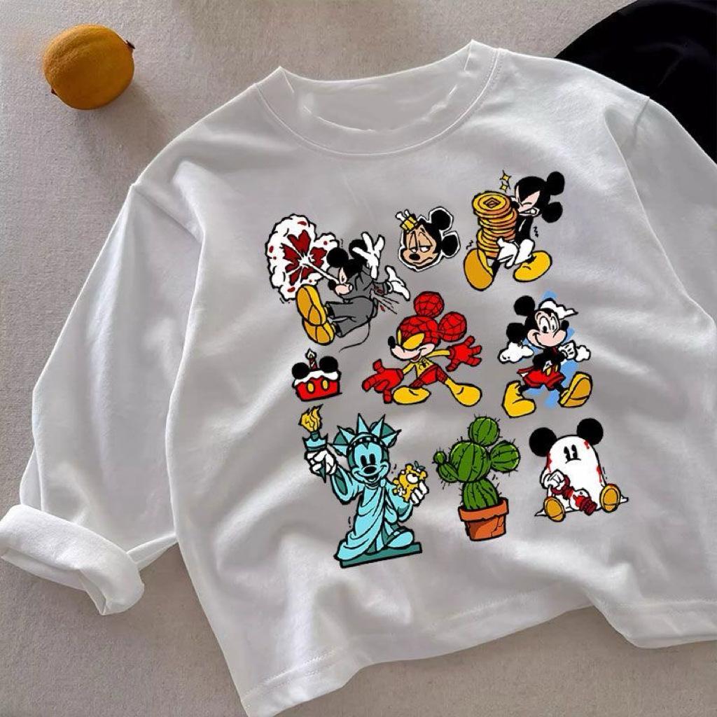 Trendy Spring & Autumn Kids' Cotton Long Sleeve T-Shirt - Cute Design for Boys & Girls