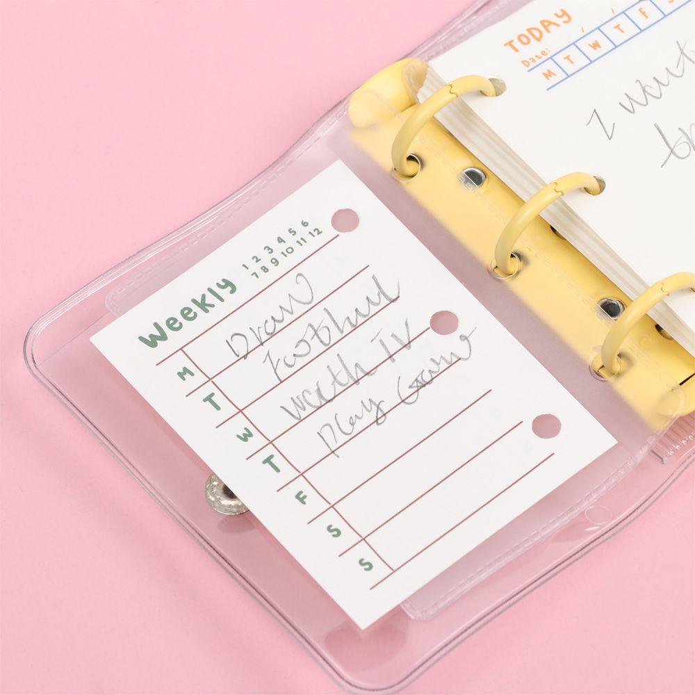 Portable Diary Book Daily Plan Rings Binder Refillable Inner Pages Loose-leaf Refill Paper 3-hole