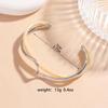 Braccialetti di conchiglie bianche Braccialetti di metallo piegati a bordo Braccialetti da mano da donna Braccialetti di apertura geometrici a forma di C Gioielli Regali
