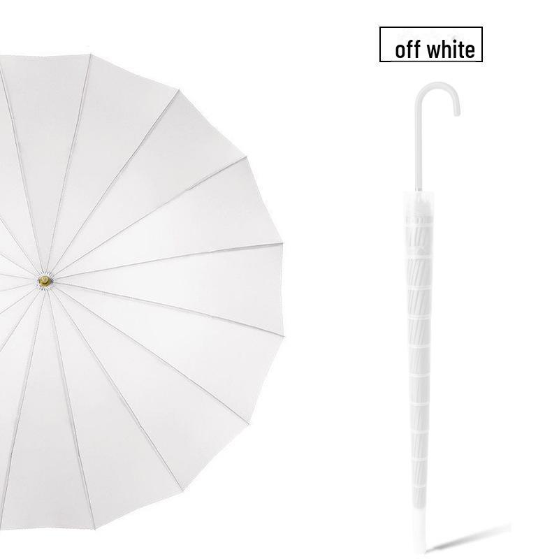 16-Rib Wind-Resistant Long Handle Umbrella with Custom Logo